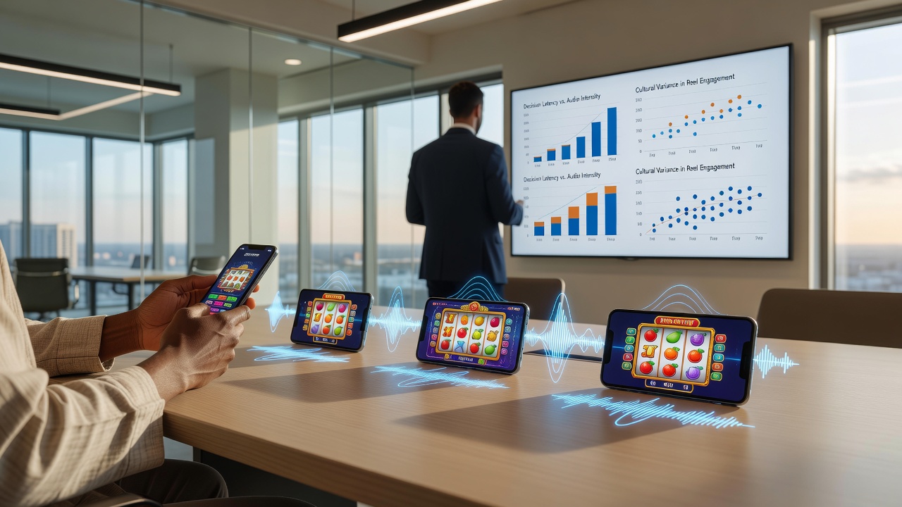 Diverse group of users engaging with mobile devices in different cultural settings, highlighting varied responses to gaming audio cues