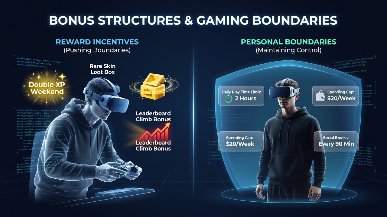 Illustration of session timing controls interacting with reward progressions in virtual casino settings