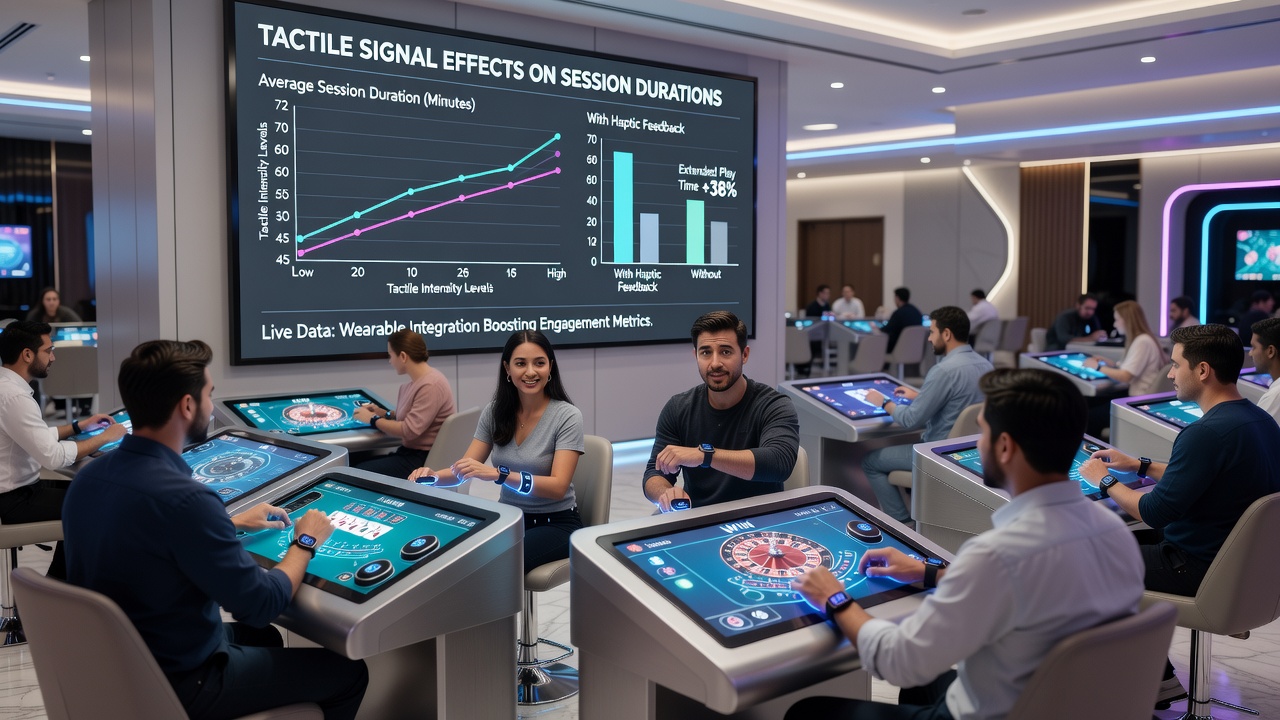 Close-up of haptic signals influencing player interaction at casino terminals